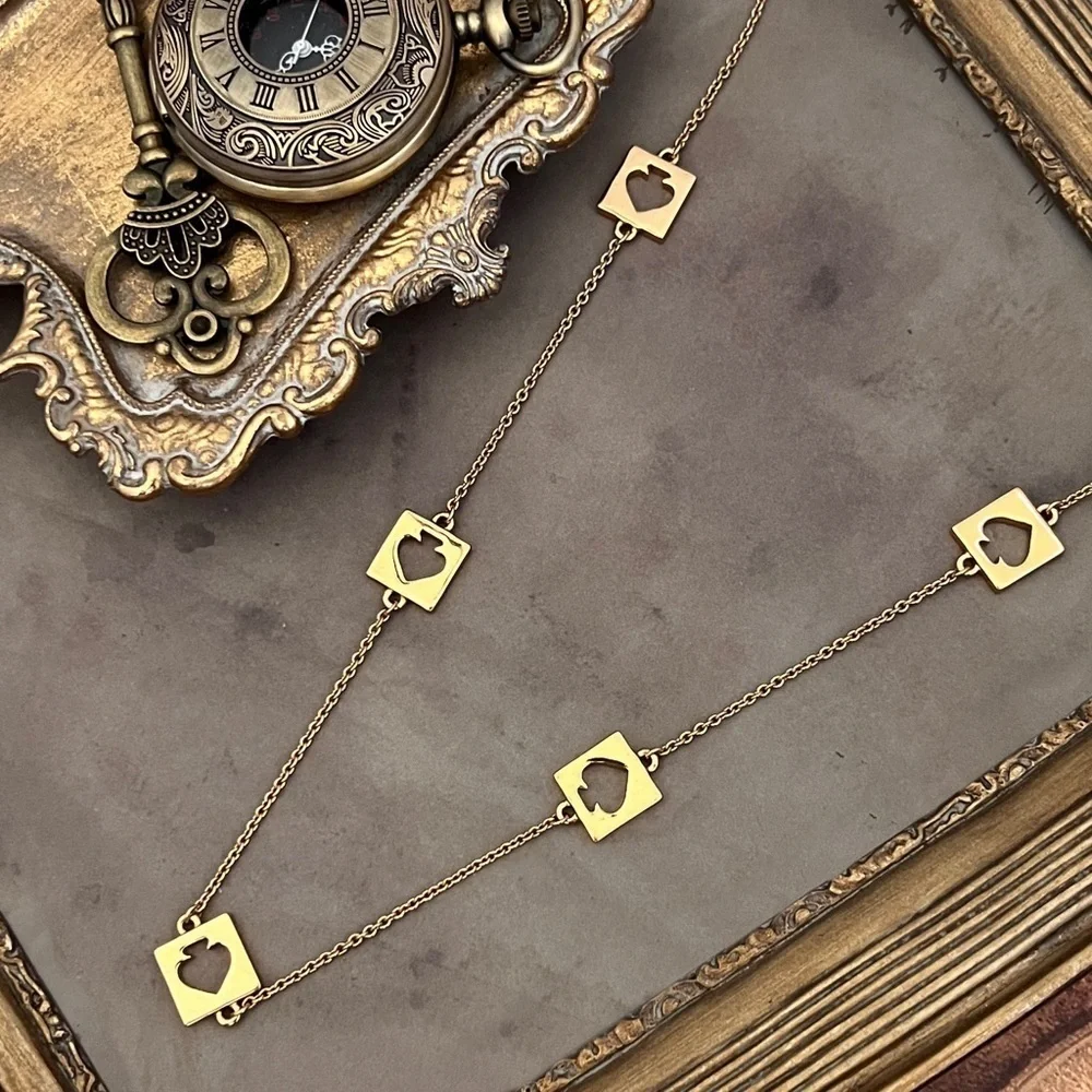 KATE SPADE • Gold Hole Punch Rosary Necklace - Picture 5 of 5